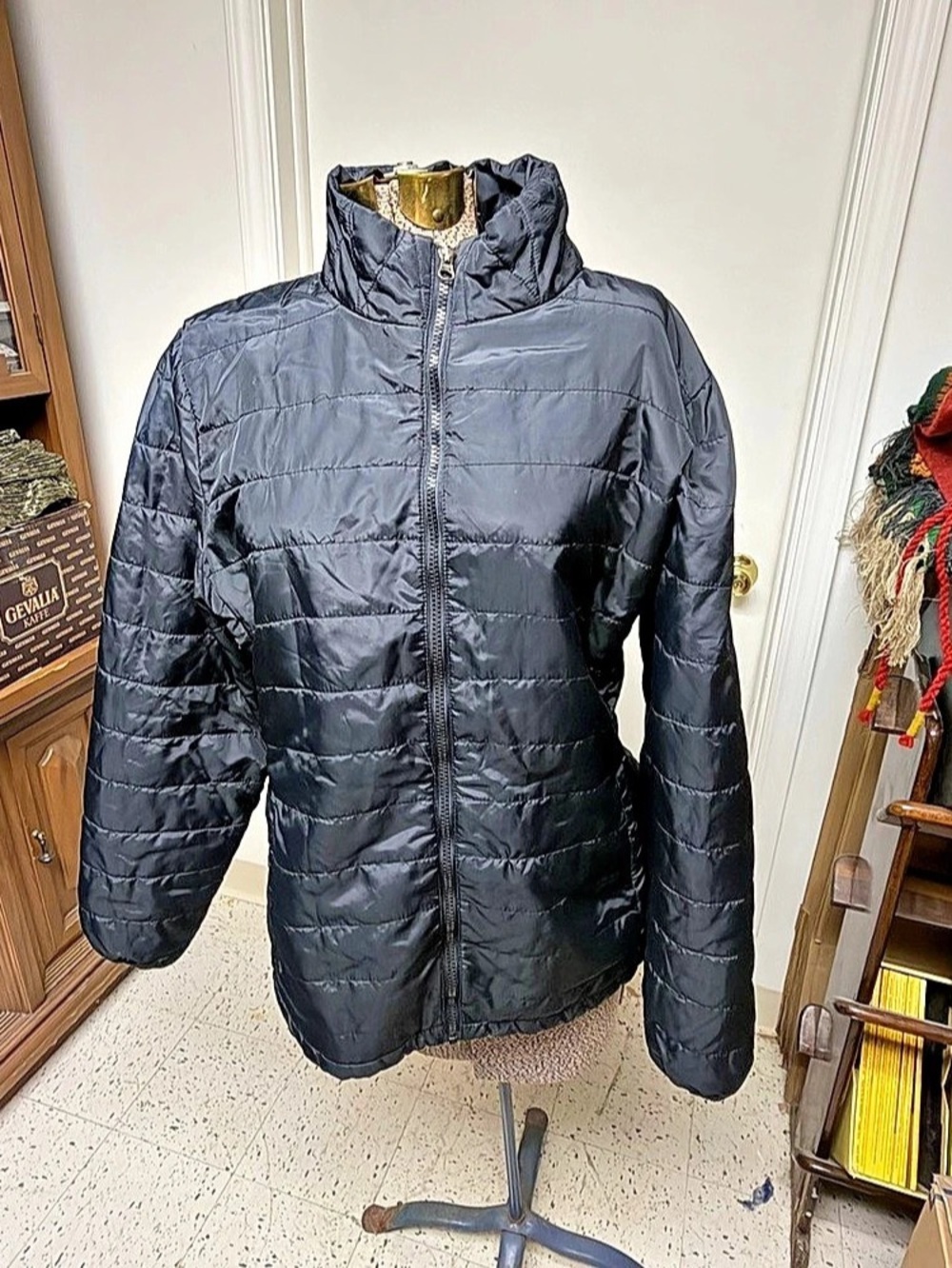 Jones New York Puffer Jacket in Black Size XL Like New